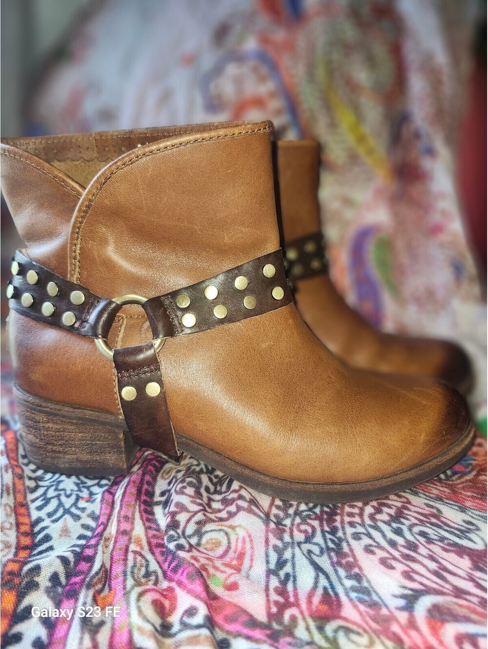 UGG Darling Harness Ankle Boots in Whiskey Brown Size 7.5
